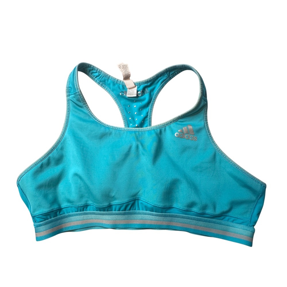 Adidas Sports Bra Womens XL Blue Climachill AJ5074 Racerback Athletic Gym Top